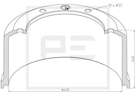 PE AUTOMOTIVE Тормозной барабан 046.701-00A